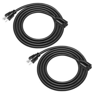 DEWENWILS 6ft Indoor Outdoor Extension Cord, 16/3 SJTW, 3 Prong Waterproof Extension Cable for Lights (2 Pack)-HNCB06B