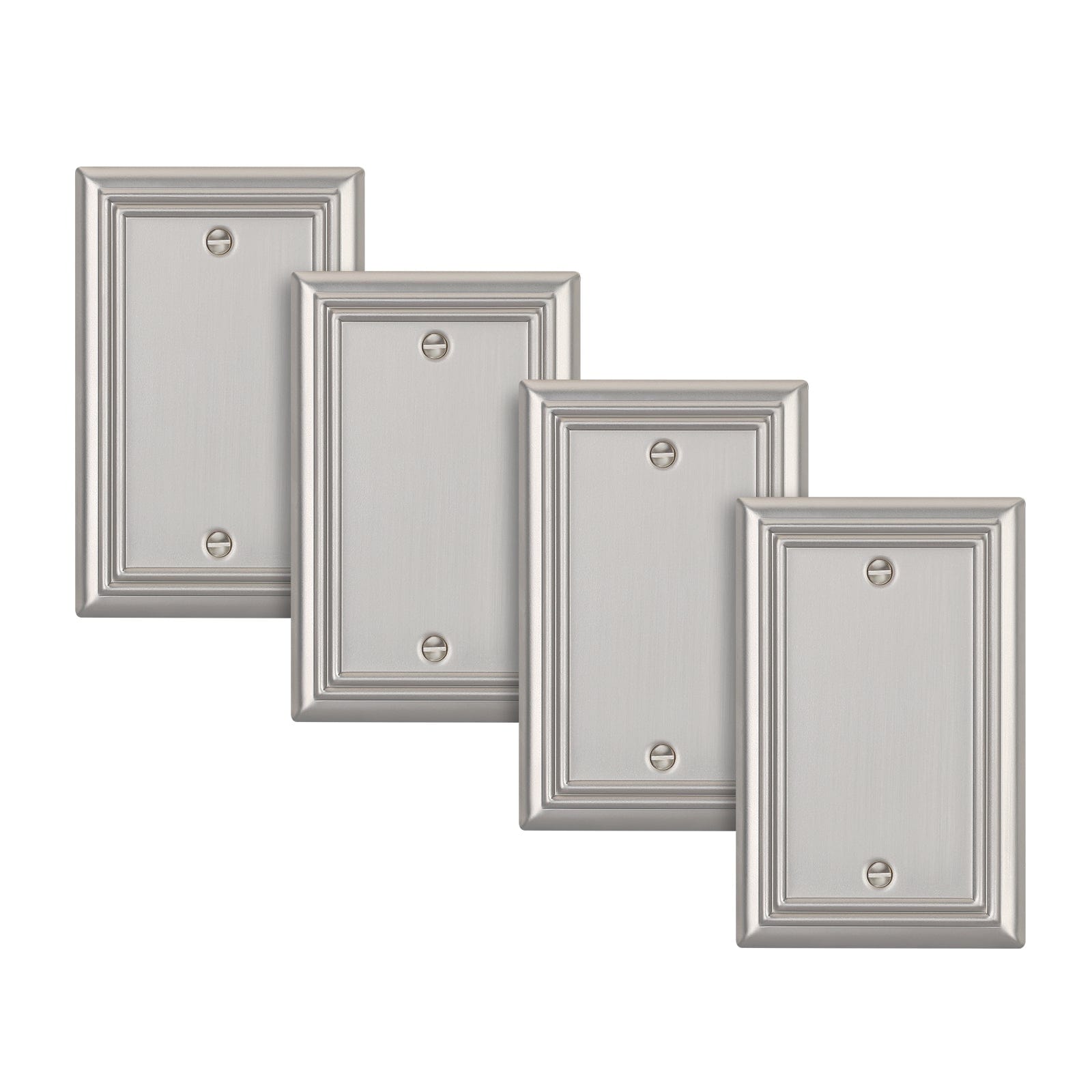 DEWENWILS 4Pack Blank Wallplates, Brushed Nickel Outlet Cover