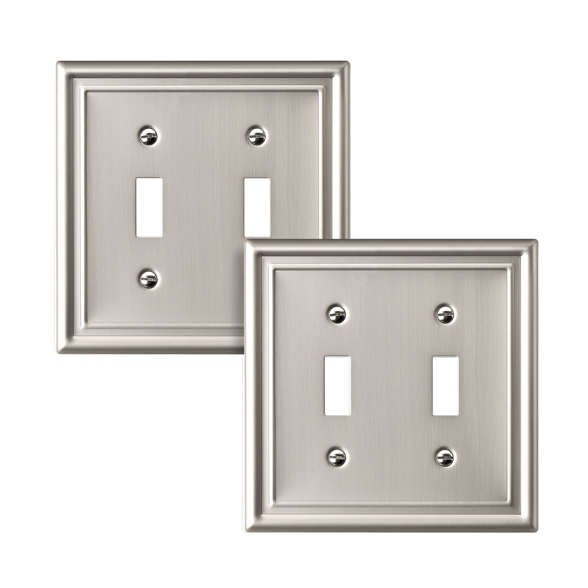 DEWENWILS 2Pack Decorator Wall Plates, Brushed Nickel Outlet Covers