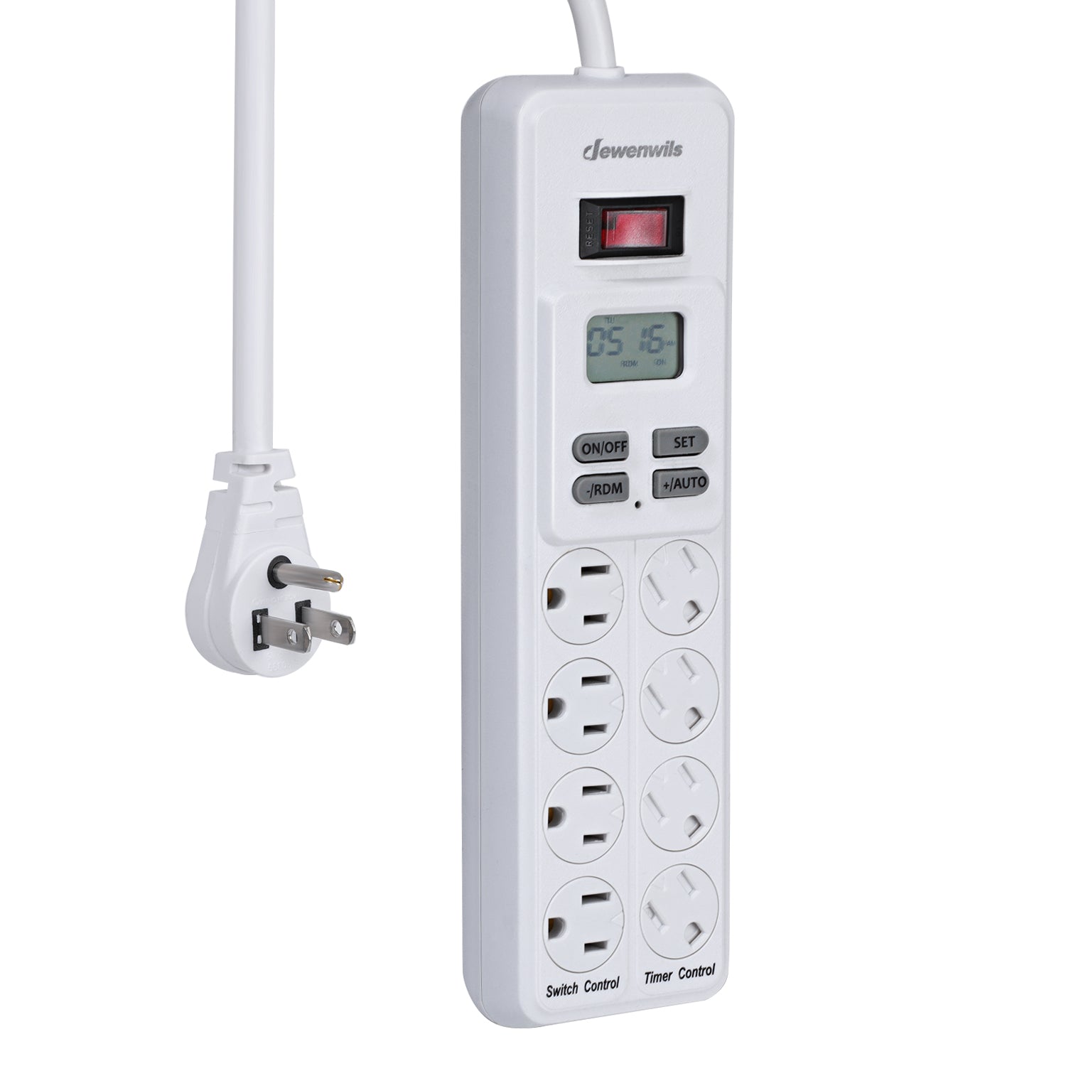 DEWENWILS 8-Outlet Power Strip with Timer (4 Timed/ 4 Always On