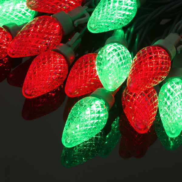DEWENWILS C7 LED Christmas Lights Outdoor, 33.3ft 50LED Red and Green Christmas String Lights, Outdoor Christmas Lights for House, Christmas Tree, Garden, Yard, Green Wire, Red & Green-HCSL01R