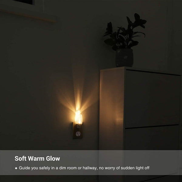 DEWENWILS Plug in LED Night Light with Switch, Manual On Off Nightlight for Bathroom, Hallway, Garage, Bedroom, Warm White (4 Pack)-HPSL01G