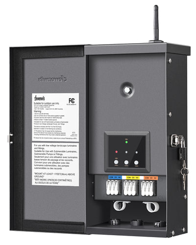 DEWENWILS 300W Low Voltage Landscape Transformer WiFi with 3 Zones, Outdoor Smart Low Voltage Transformer, 120V AC to 12/14V AC, Work with Alexa & Google Assistant, for Landscape Lighting-HCLT05X