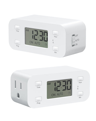 DEWENWILS 24 Hour Programmable Digital Timer Outlet, 125V/15A/1000W (2 Pack)-HIDT22X