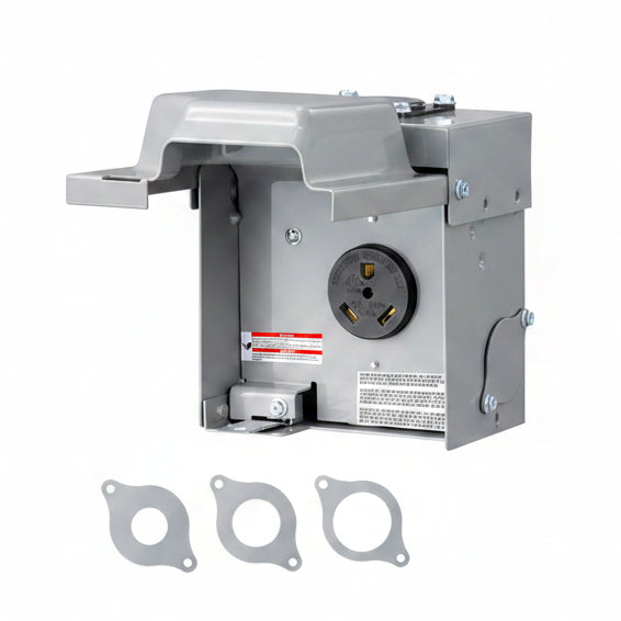 ETL Listed NEMA TT-30R RV Outlet Box - 30 Amp 125V Lockable Outdoor Power Panel