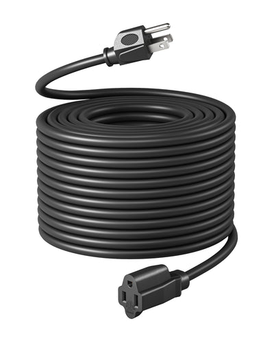DEWENWILS Outdoor Extension Cord, 100ft Long Power Cord, 16 AWG 3 Prong Heavy Duty, 1 Pack (Black)-HNCB00K