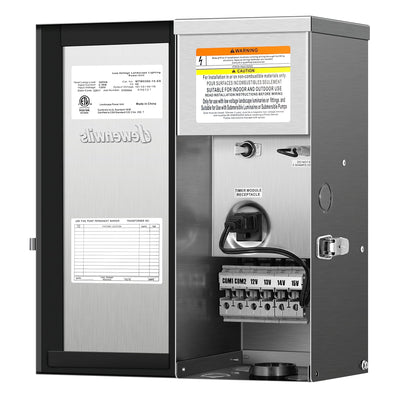 DEWENWILS 300W Multi-Tap Low Voltage Transformer, 120V AC to 12V/13V/14V/15V AC,Stainlees Steel Shield, Outdoor Transformer for Low Voltage Landscape Lighting, Spotlight, Pathway Light-HOSL05F