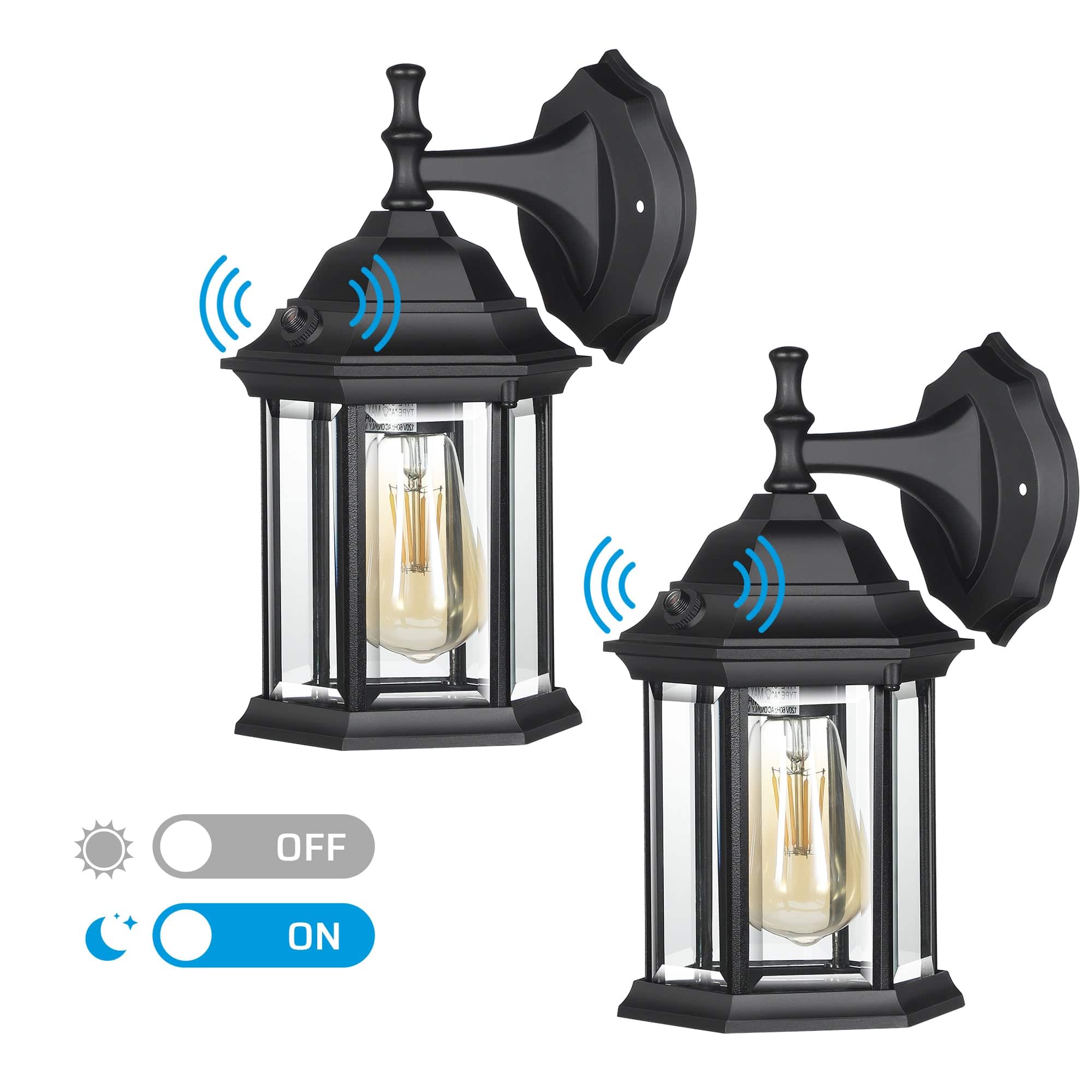DEWENWILS 2 Pack Dusk to Dawn Outdoor Wall Lantern, Matte Black Outdoor  Wall Light Wall Mount, Weatherproof Porch Light Wall Sconce Lamp for Garage 