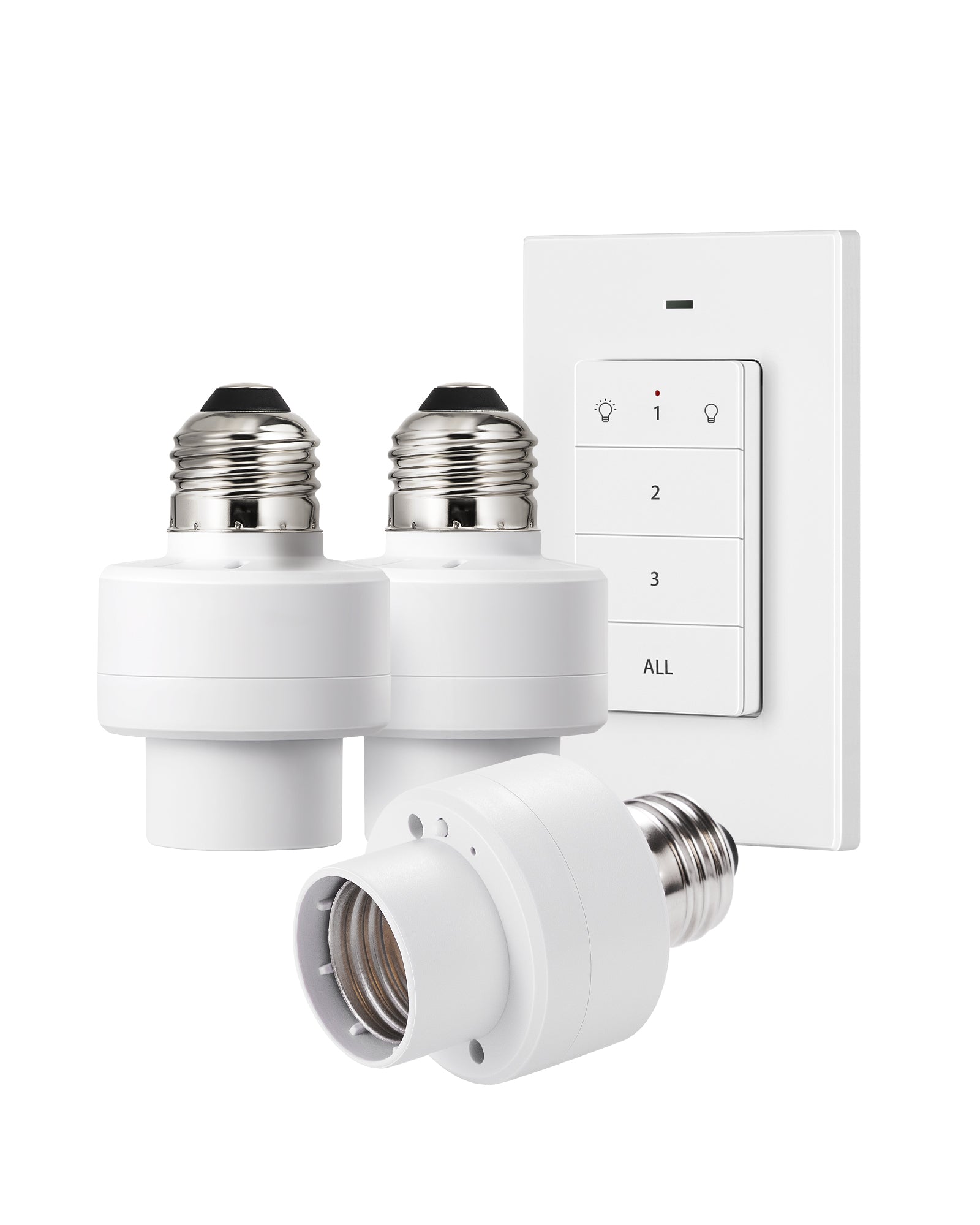 DEWENWILS Programmable Wireless Remote Control Light Bulb Socket (E26/E27)  and Switch (1 Remote + 3 Sockets)--SHRLS13A1