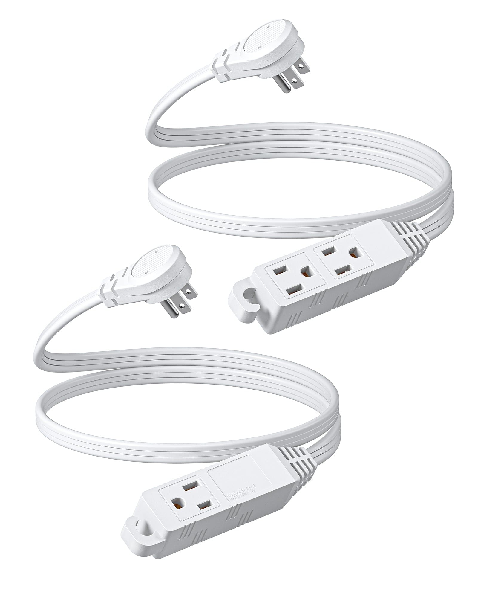 DEWENWILS 3ft 3 Outlet Extension Cord with Flat Plug, 16/3 Awg