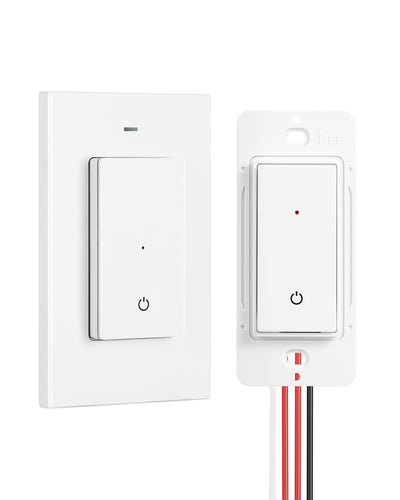 DEWENEILS 3 Way Wireless Light Switch, 125V Wireless Light Switch and Receiver Kit with Magnetic Panel, Ideal for Ceiling Light, Fan, Lamp, 100FT Range, Neutral Wire Needed-HWLS11H