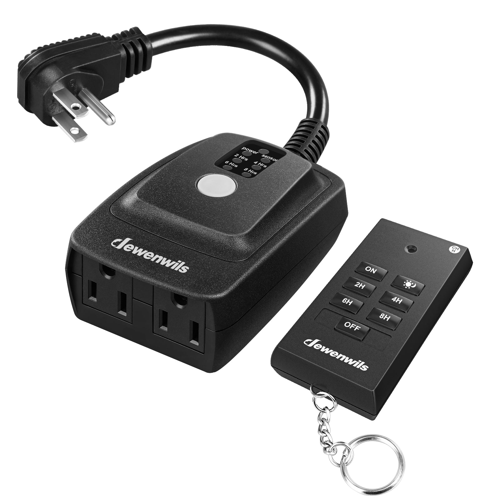DEWENWILS Wireless Remote Control Outlet,100 Feet Range,Outdoor Electrical Outlet Switch, Black