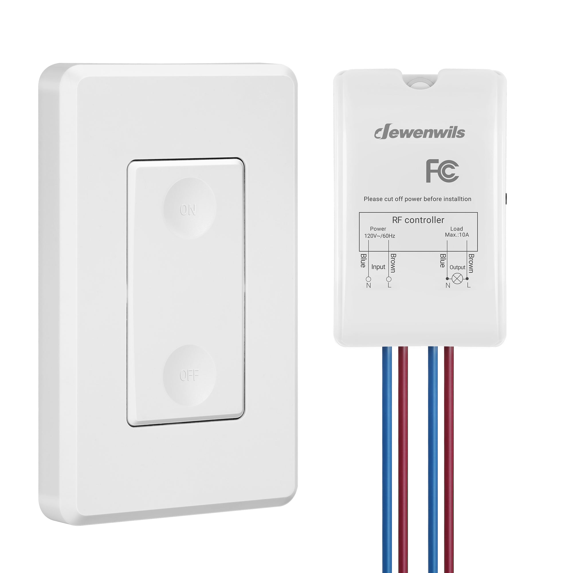 DEWENWILS Indoor Wireless Remote Control Light Switch and Outlet, 100 ft RF Range, for Lights, Fans, Lamps, Christmas Lights
