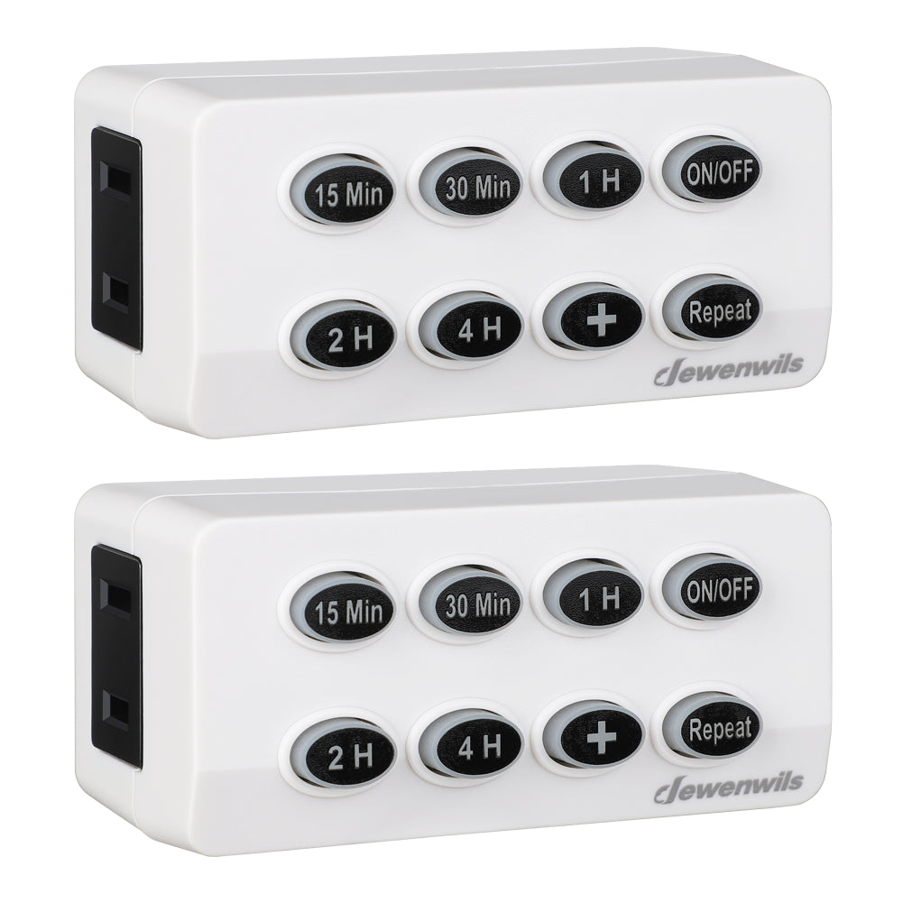 2 Pack Simple Touch Countdown Timer Auto Shut-Off Safety Outlet