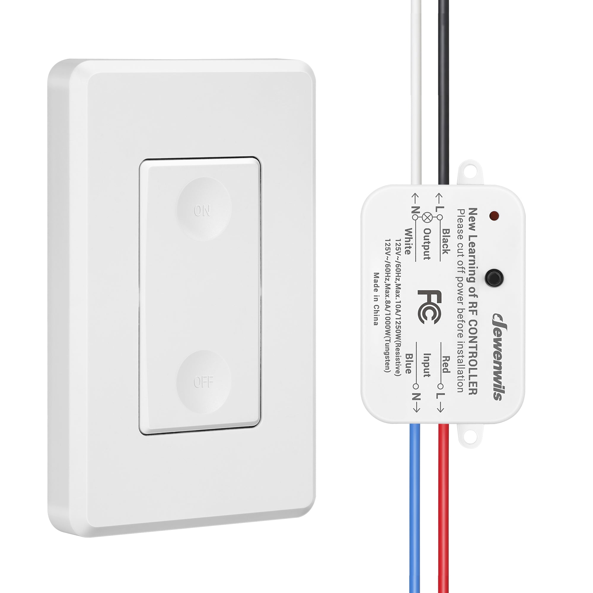 DEWENWILS Wireless Remote Control Light Switch and Receiver, 110v 120v 125v  10amp Remote Switch System For Lights, Fans, Lamps, Christmas Lights –  Dewenwils
