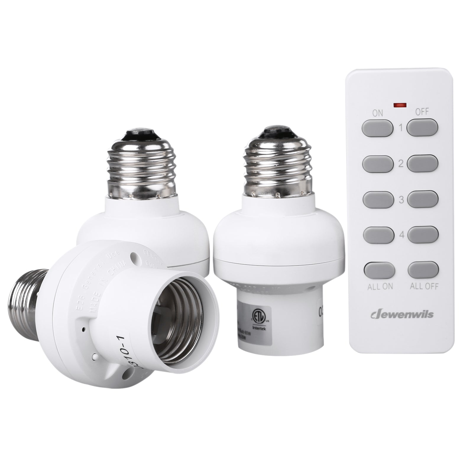 DEWENWILS Remote Control Light Socket, Wireless Remote Light Bulbs Switch System, 80 ft RF Range, for Pull Chain Light Fixture