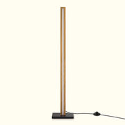 Minimalist Wooden LED Corner Floor Lamp with Remote & Stepless Dimming