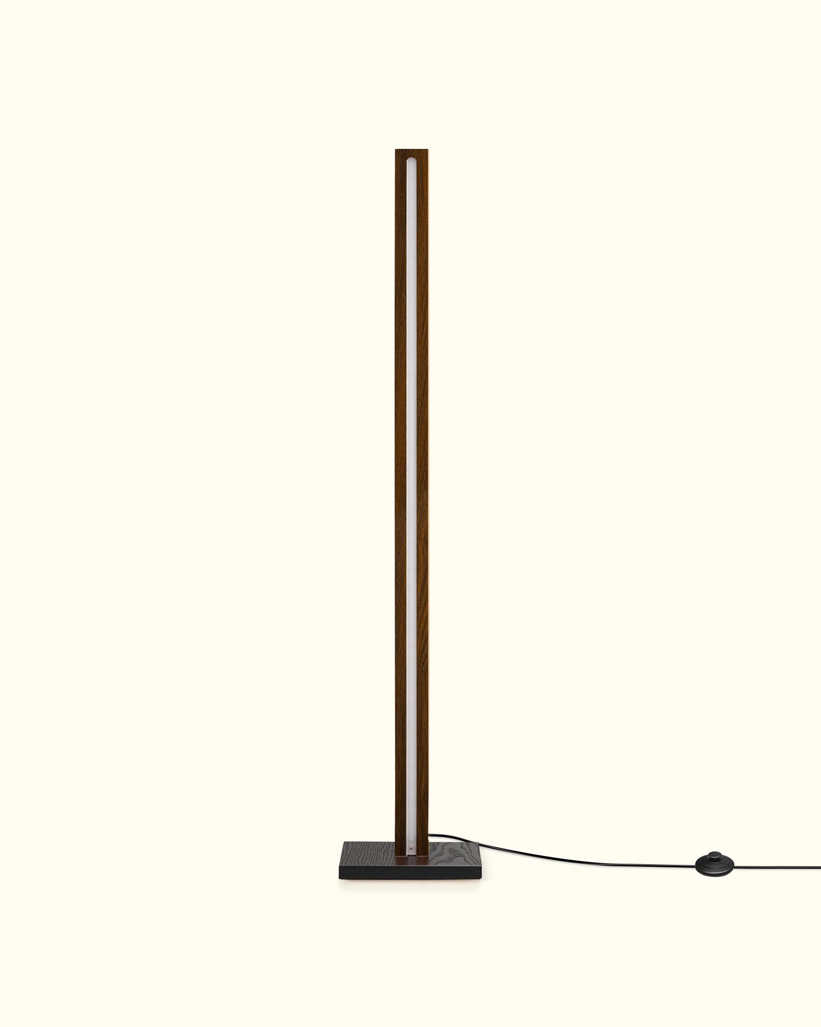 Minimalist Wooden LED Corner Floor Lamp with Remote & Stepless Dimming