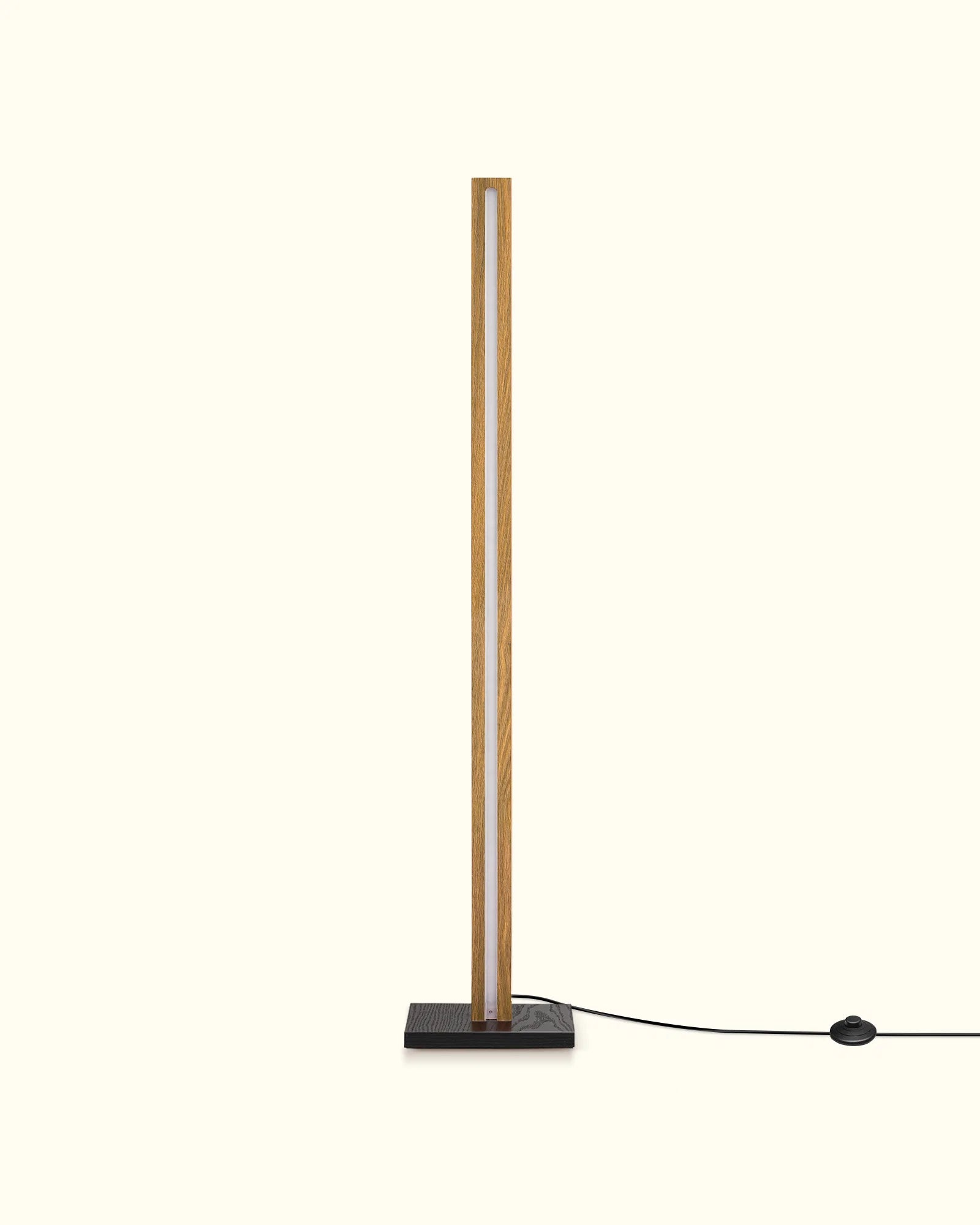 Minimalist Wooden LED Corner Floor Lamp with Remote & Stepless Dimming