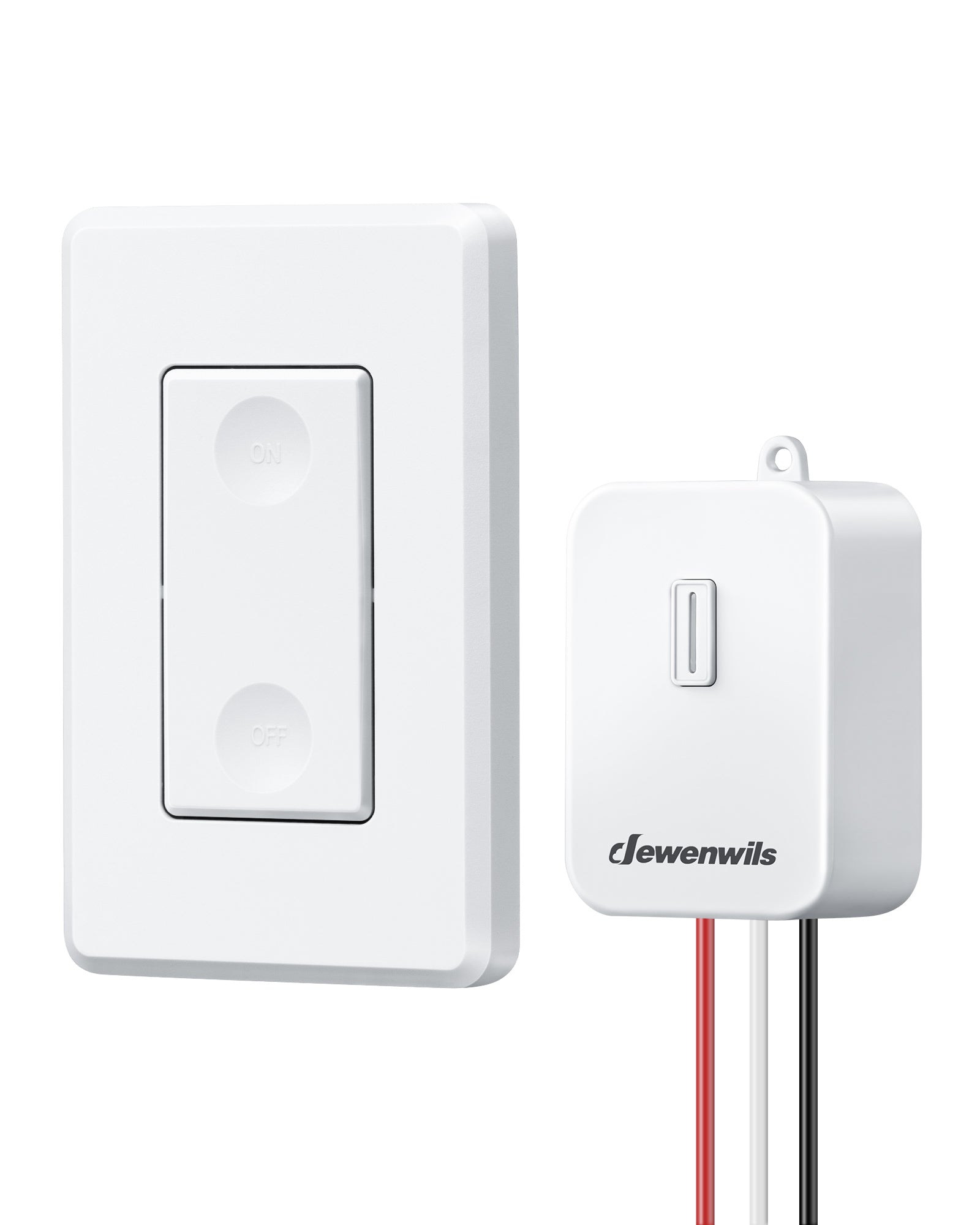 DEWENWILS Wireless Light Switch and Receiver Kit, 15A/1800W, No in-Wall Wiring, Remote Light Switch, Wall Switch Lighting Fixture for Ceiling Lights, Fans, Lamps,100FT RF Range, Pre-Programmed-HWLS11N