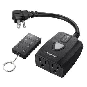 DEWENWILS Outdoor Dimmer for String Lights with Timer, Remote Dimmer Switch, 100FT Range, Compatible with Dimmable LED/Tungsten Bulbs-HORD02A