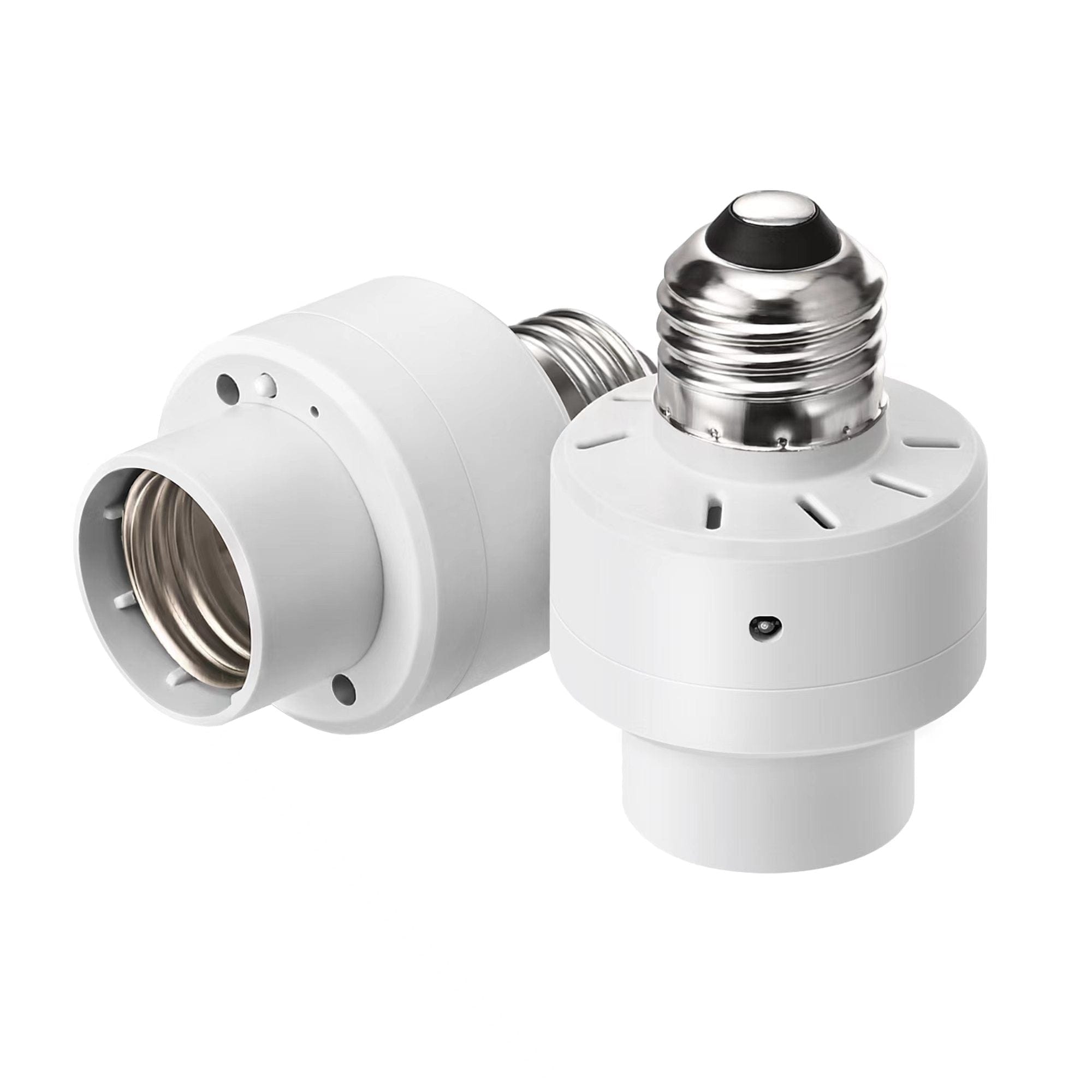 DEWENWILS Dusk to Dawn E26 Light Sockets with Time and Automatic Photocell Sensor, Light Socket Adapter for Candelabra, Porch Light (2 Pack)-HSLS02B