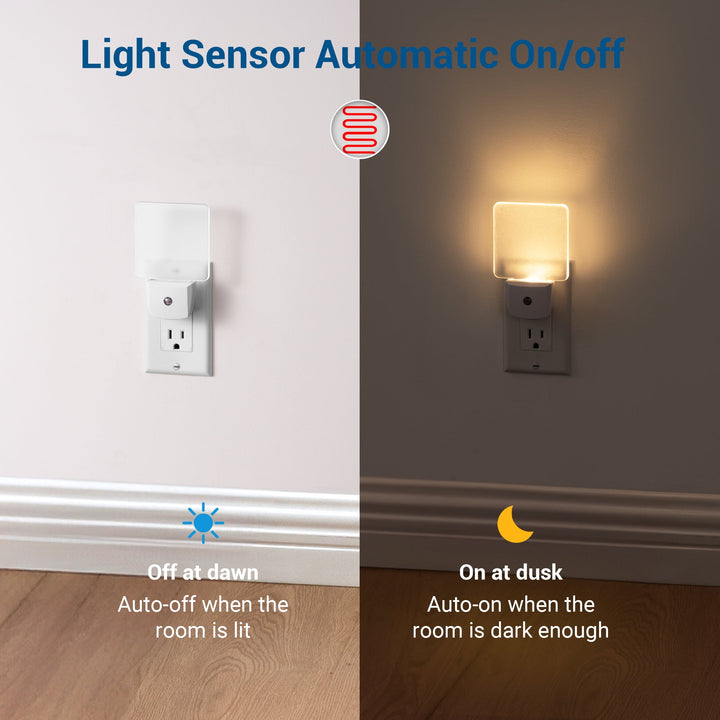 DEWENWILS 120VAC Night Light 9000-12000K Daylight Auto On/Off (3-20 Lux) 30,000-Hour Lifespan Energy-Efficient