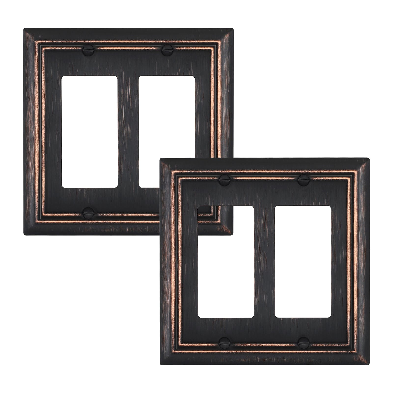 DEWENWILS 2Pack Decorator Wall plates, Aged Bronze Outlet Covers