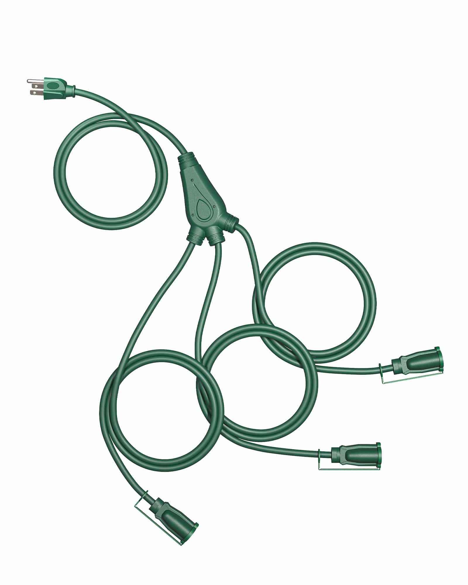 DEWENWILS Outdoor Extension Cord 1 to 3 Splitter for Christmas, Total 12FT, 13A 125V 1625W 16/3C SJTW Extension Cord Outdoor, Heavy Duty Extension Cord for Holiday Decorations, Outdoor Light-HSC103E