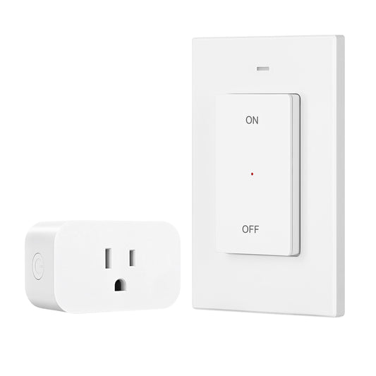DEWENWILS Remote Control Outlet Wireless Wall Mounted Light Switch, Electrical Plug in On Off Power Switch for Lamp, No Wiring,100 Feet RF Range, FCC Listed, Programmable-SHRLS11L