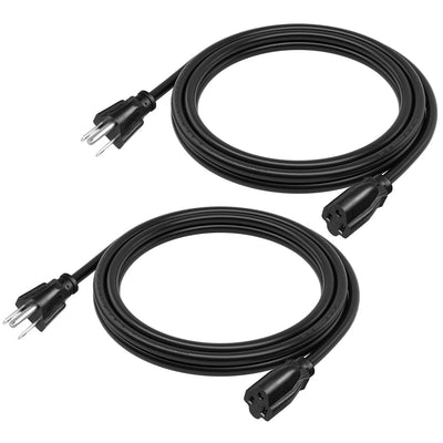 补差价-DEWENWILS 10ft Indoor Outdoor Extension Cord, 14/3 SJTW, 3 Prong Heavy Duty Power Cord (2 Pack)-F1HNCB10L