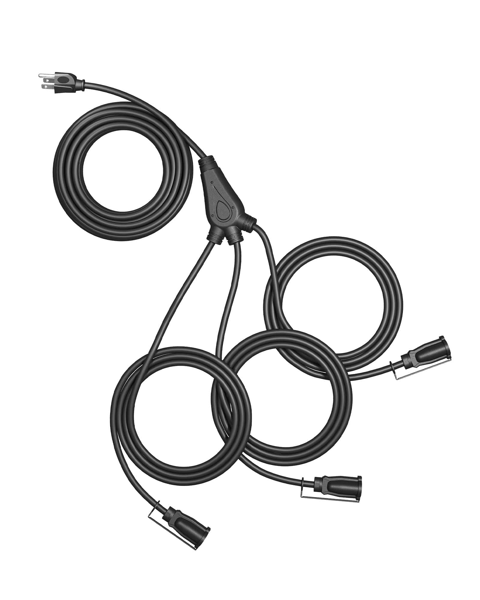 DEWENWILS Outdoor Extension Cord 1 to 3 Splitter, Total 52FT, 13A 125V 1625W 16/3C SJTW Extension Cord Outdoor, Heavy Duty Extension Cord for Christmas/Holiday Light, Outdoor Light-HSC103H