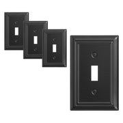 DEWENWILS 4-Pack Toggle Wall Plates, Metal Light Switch Cover with Black Finish, Heavy Duty Face Plates for Home Decor-HTWP14D