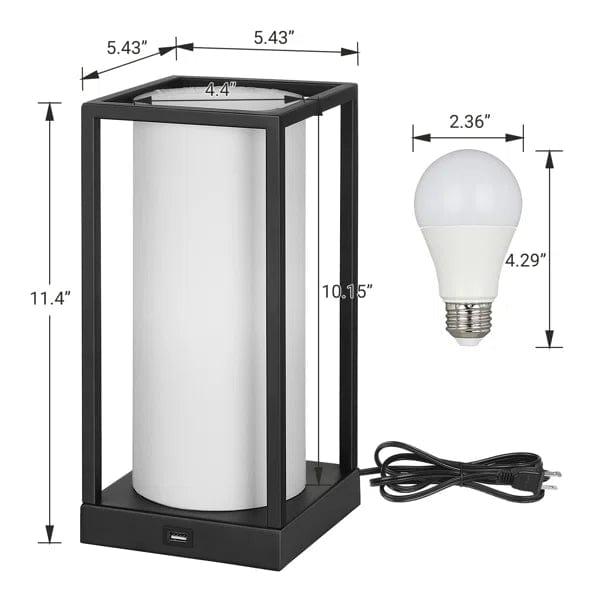 DEWENWILS 11.4'' Bedside Table Lamp Set with USB,Set of 2-HLTL02L