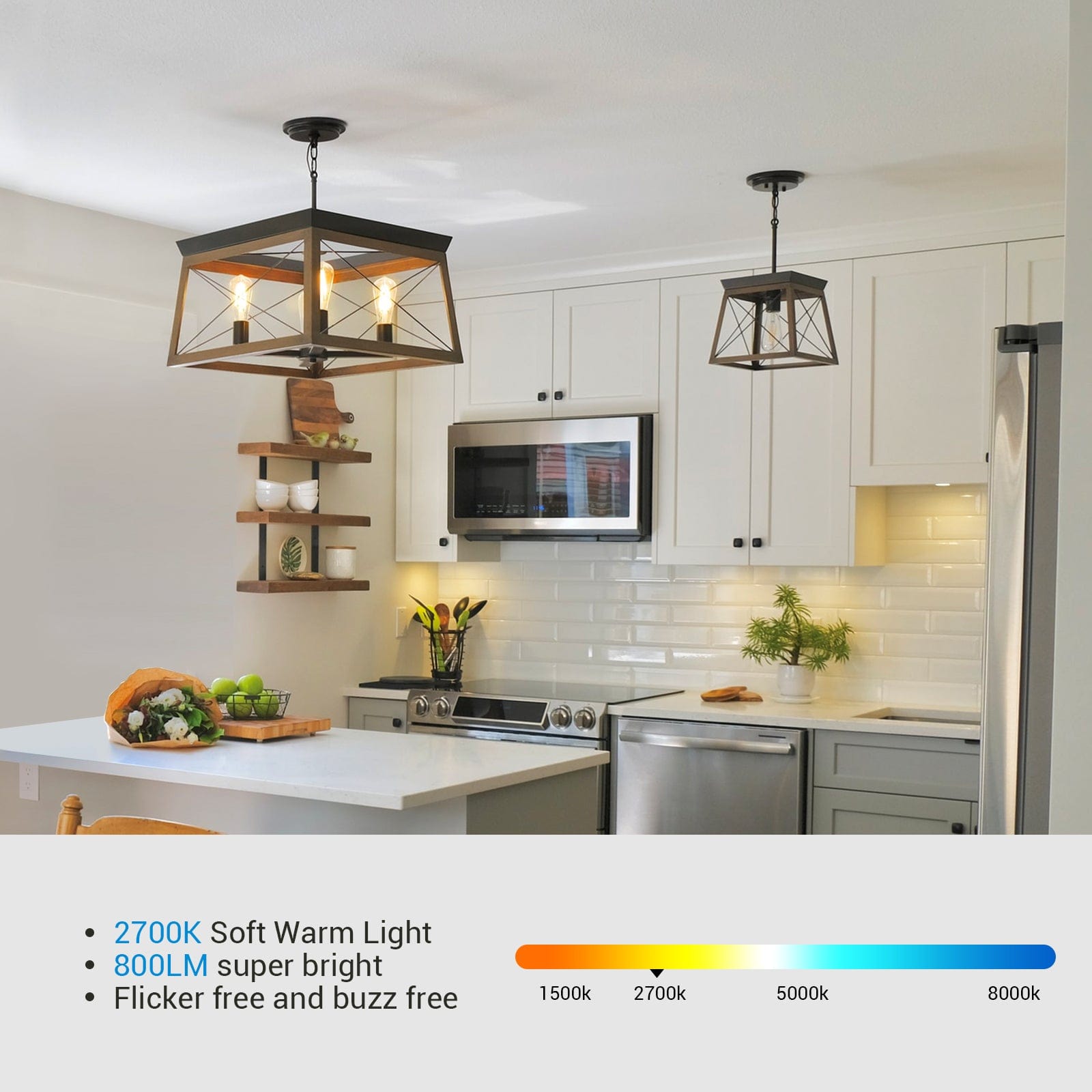 60 Watt Equivalent ST64 E26/Medium (Standard) Dimmable 2700K LED Bulb (Set of 6)-HDST64A