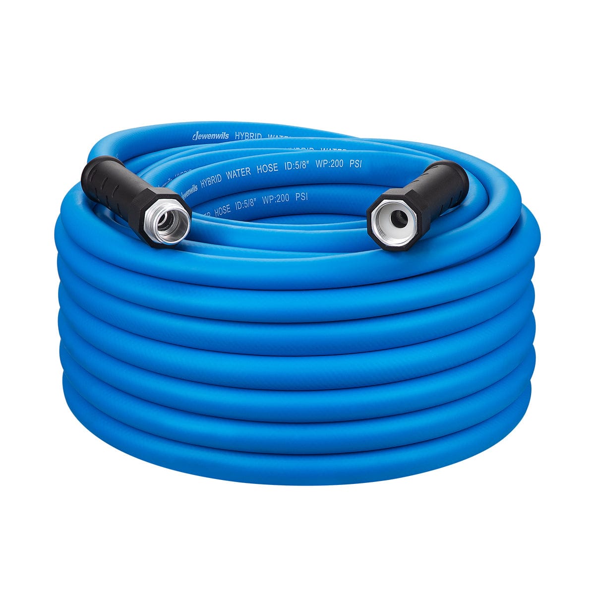 DEWENWILS Hybrid Garden Hose 75 ft x 5/8", Heavy Duty Water Hose with SwivelGrip, Lightweight Flexible Hose for Plants, Car, Yard, 3/4 Inch Solid Fittings, Drinking Water Safe-SHHGH75C