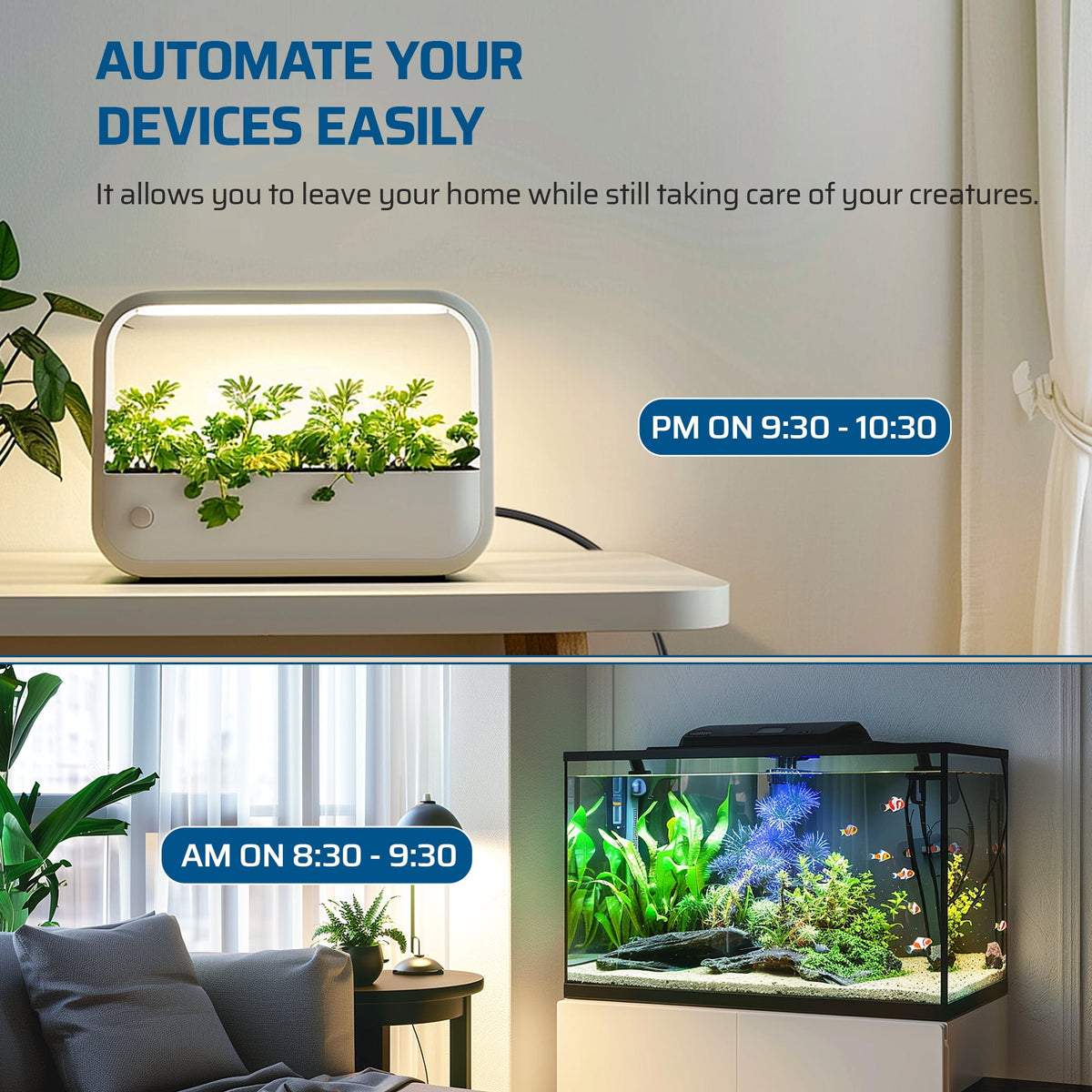 DEWENWILS Mechanical Timer Power Strip with 8 Outlets, Flat Plug, 6ft Long Cord, Overload Protection, Indoor Timer for, Bearded Dragon Tanks, Aquarium, Grow Lights, Plants, Reptile Light