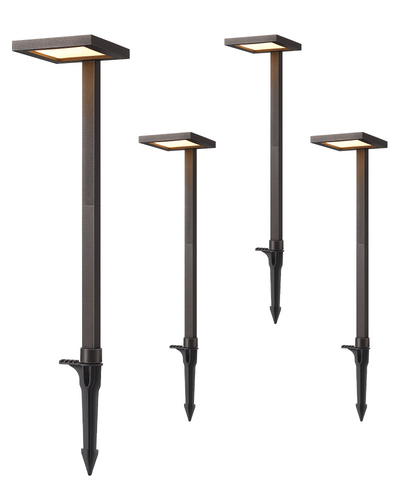 4 Pack Low Voltage Landscape Lighting, 5.6W 151LM 3000K 50,000 Hrs Waterproof LED Pathway Lights, 12V Aluminum Outdoor Landscape Lighting with Connectors for Yard, Garden, Walkway-HGSL30A