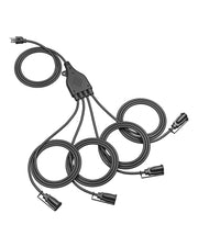 DEWENWILS Outdoor Extension Cord with 1 to 4 Splitter, Total 31FT (Max 13FT from End to End), Waterproof Extension Cord, Heavy Duty for Christmas, Halloween, Patio, Deck, Porch, Black-HSC104D