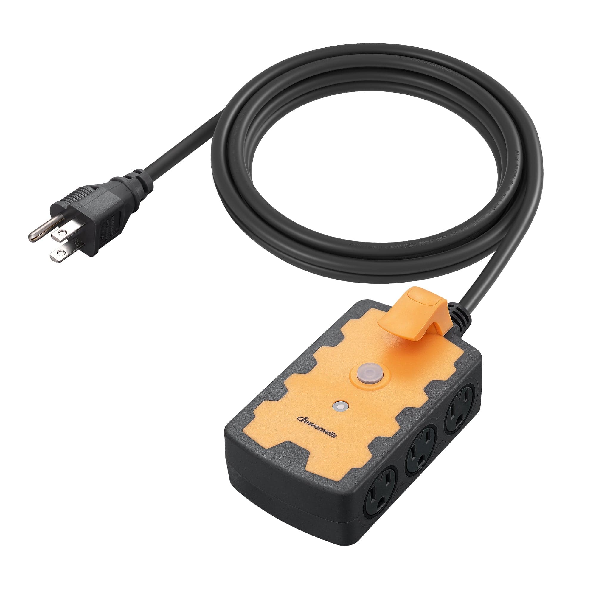 DEWENWILS 6-Outlet Heavy Duty Power Strip with 6ft Extension Cord, 14/3 SJTW Cable for Indoor Outdoor, 15A Circuit Breaker, Swivel Safety Covers-HEPS02A