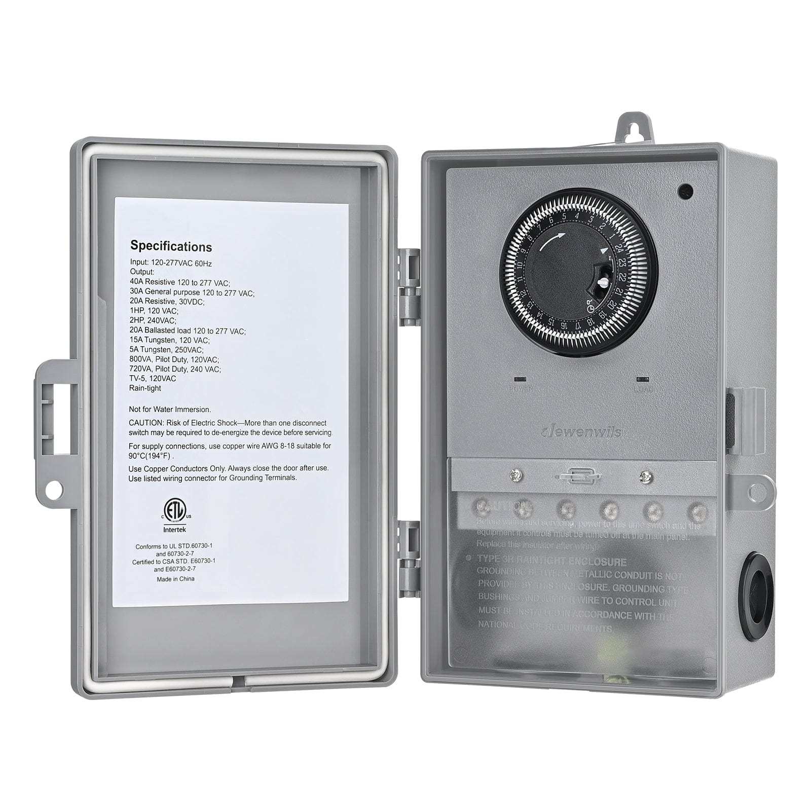 DEWENWILS Pool Pump Mechanical Timer Box, Outdoor 24-Hour Programmable ...