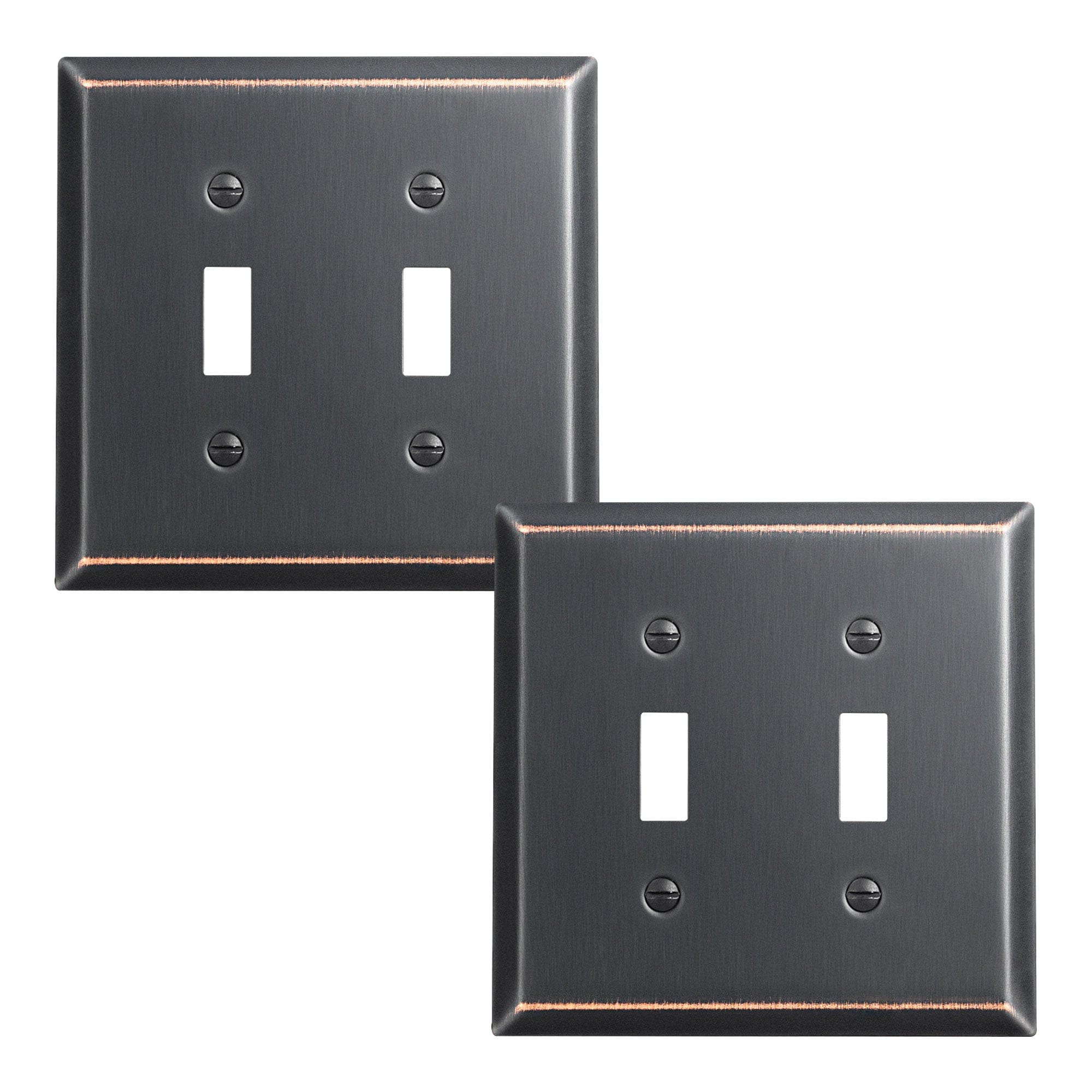 DEWENWILS Aged Bronze Light Switch Covers, Double Toggle Outlet