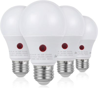 DEWENWILS Dusk to Dawn Light Bulbs, A19 LED Sensor Light Bulbs, 60W Equivalent LED Bulbs, Automatic On/Off, Dawn to Dusk Light Bulbs Outdoor, 2700K Soft Warm White, 9W, 800 LM, E26, 4 Pack-HLBA19A