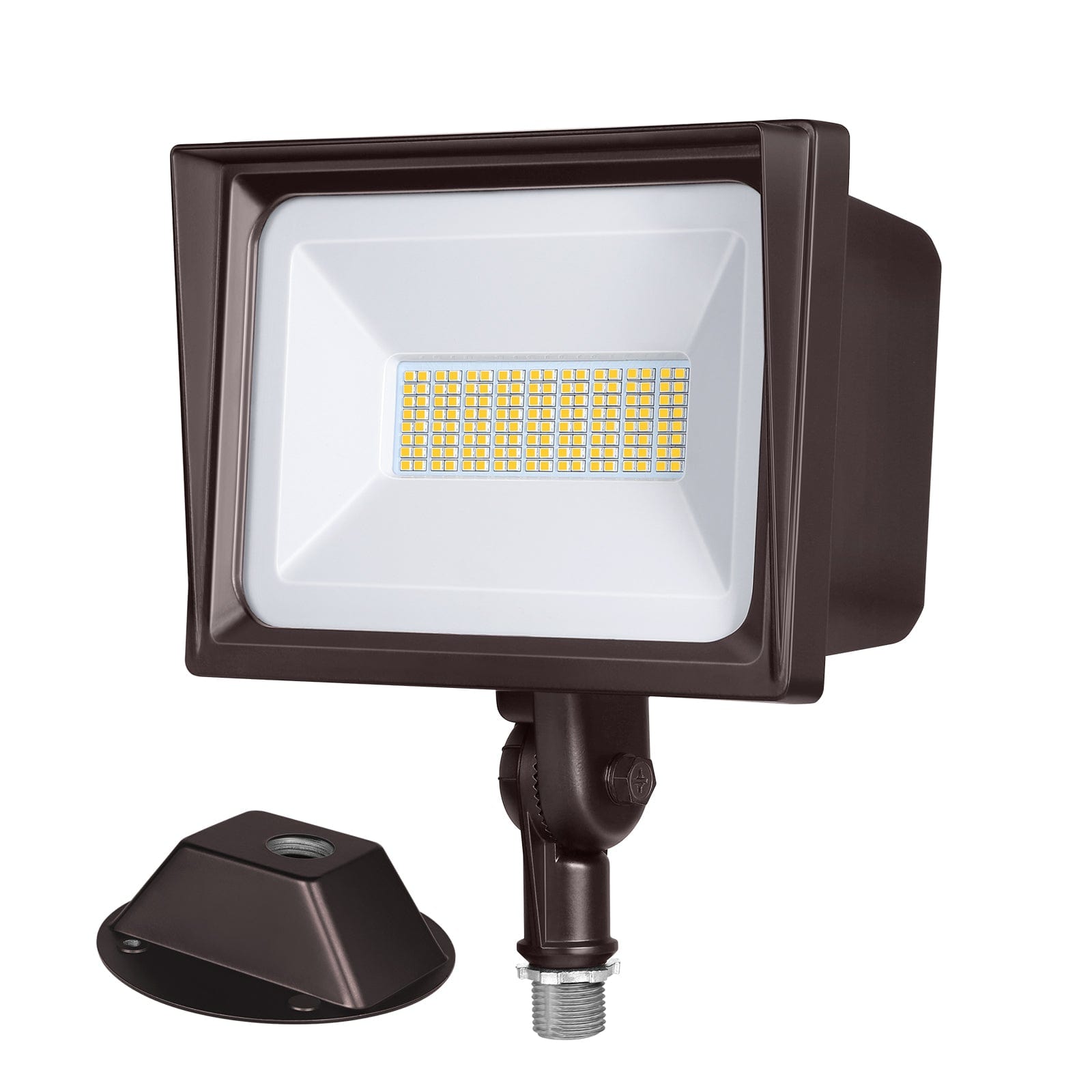 DEWENWILS 65W Flood Lights Outdoor, 6670 Lumen Super Bright (500W Equivalent) IP65 Waterproof Knuckle Mount LED Security Light, 5000K Daylight LED Flood Light for Garage, Patio, Yard, Brown-HFLB01D