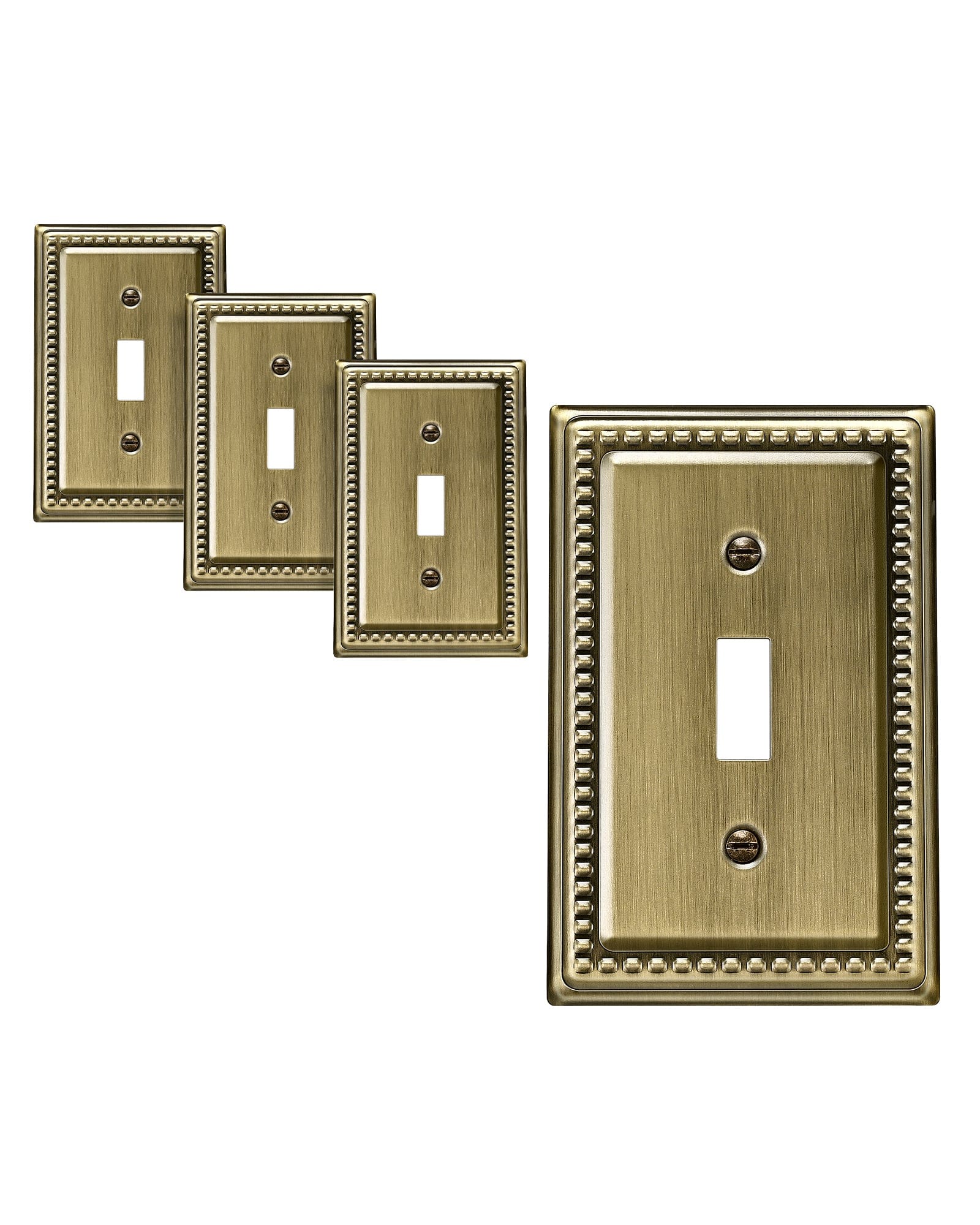 DEWENWILS Antique Brass Light Switch Cover, Metal Toggle Light Switch Wall Plates, Decorative Outlet Covers for Home, Office-HTWP03E