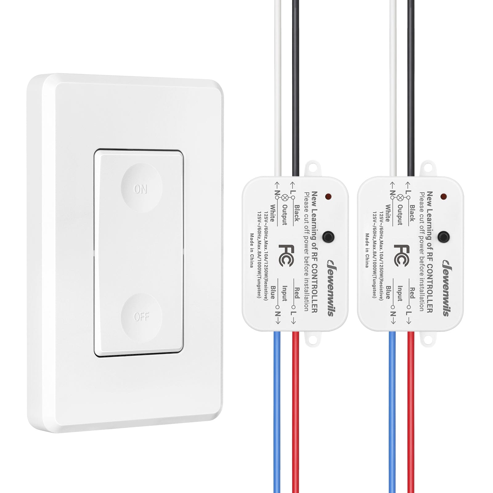DEWENWILS Wireless Remote Control Light Switch And Receiver Kit 110v Dewenwils wireless remote control light switch and receiver kit 110v