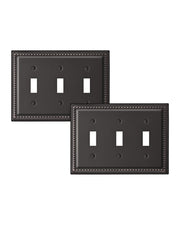 DEWENWILS Aged Bronze Light Switch Cover, Tripple Toggle Switch Wall Plates,Heavy-Duty Metal Material, Decorative Outlet Covers for Home, Office-HTXP03B