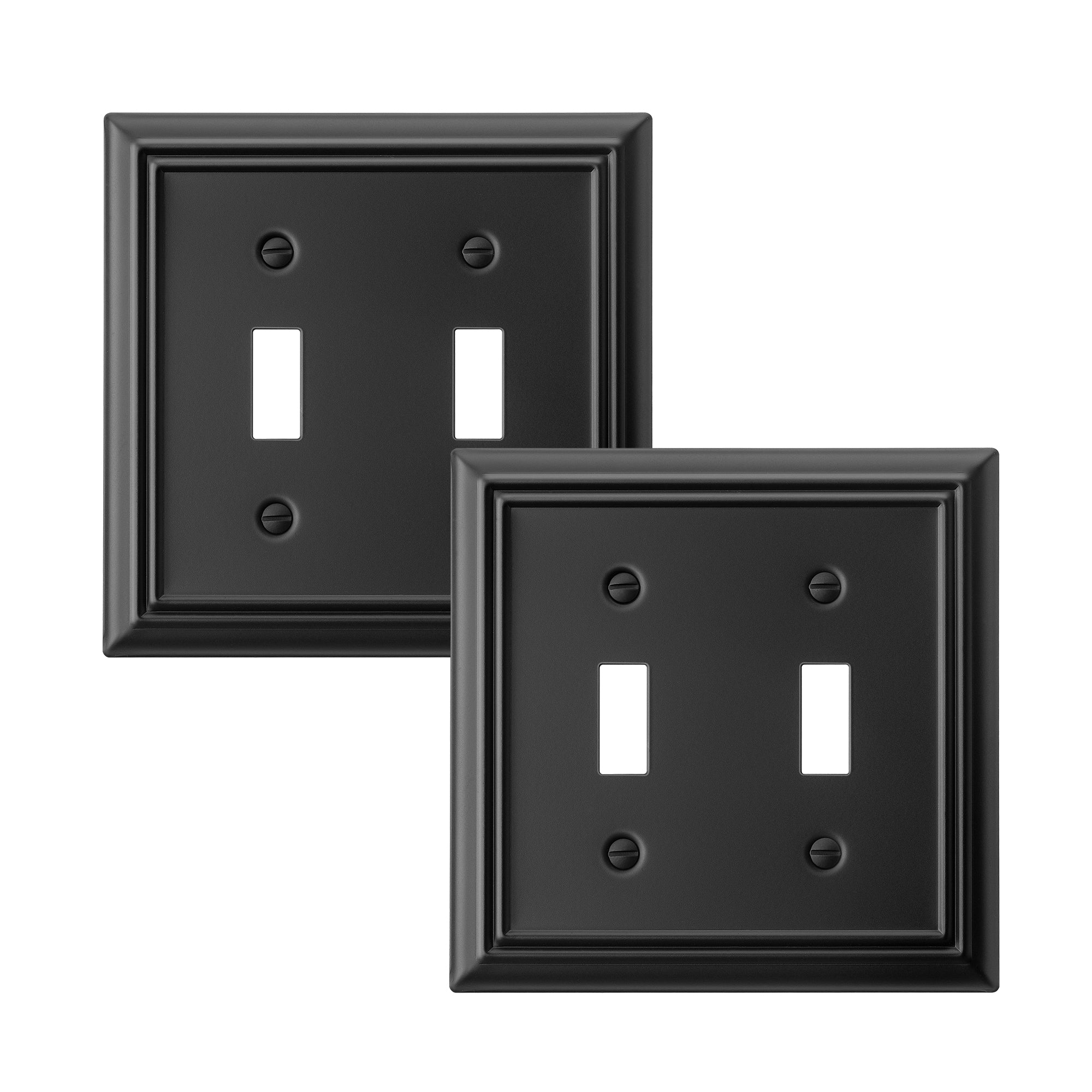 DEWENWILS 2-Pack Decorative Light Switch Cover, Metal Toggle Light Switch Wall Plate-HTWP22D