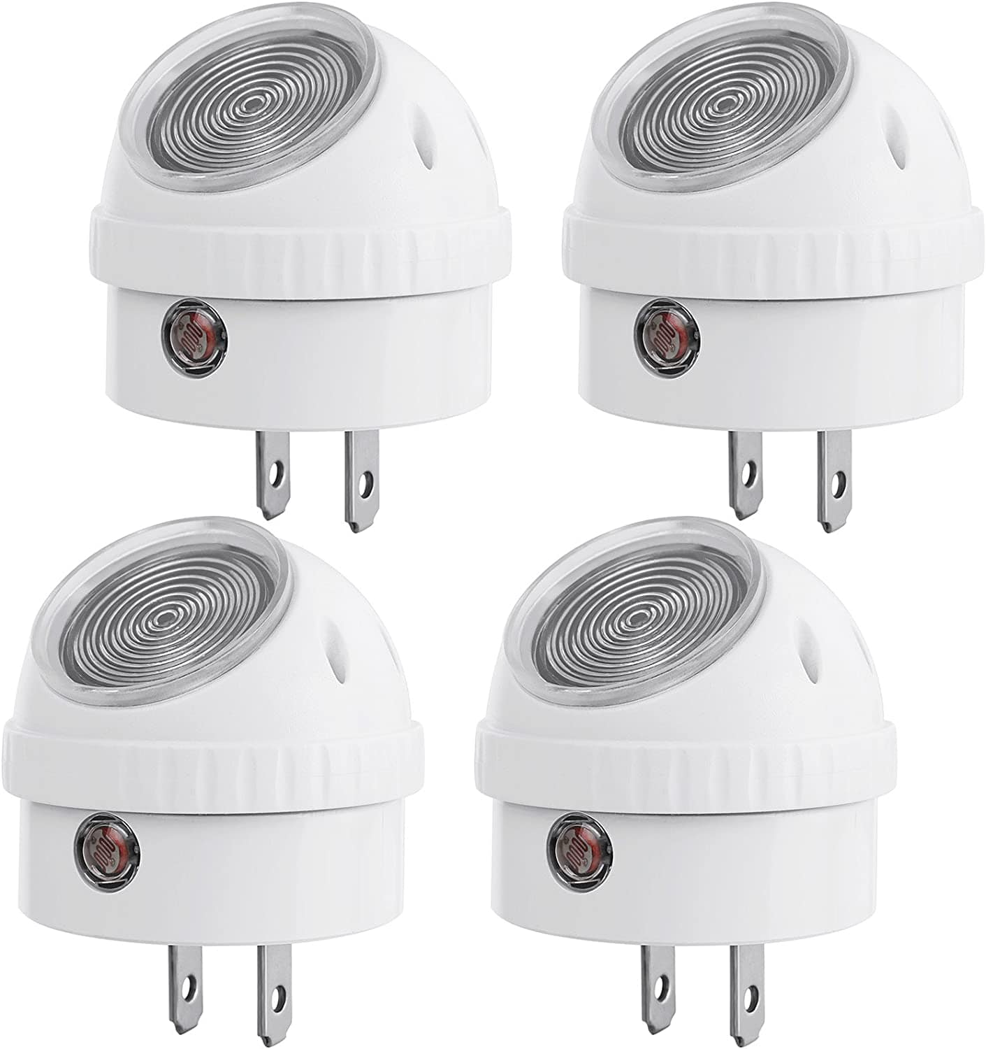 DEWENWILS Plug in Night Light with Light Sensor, 360° Rotating LED Nightlights for Kids, Adults, Bedroom, Hallway, Bathroom, Stairways, Warm White (4 Pack)-HPSL02R