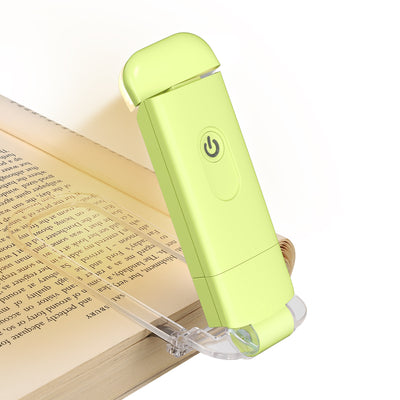 DEWENWILS USB Rechargeable Book Light for Reading in Bed, Warm White, Brightness Adjustable for Eye Protection, LED Clip on Book Light for Kids, Flexible Book Reading Lights (Green)-HBRL01G1